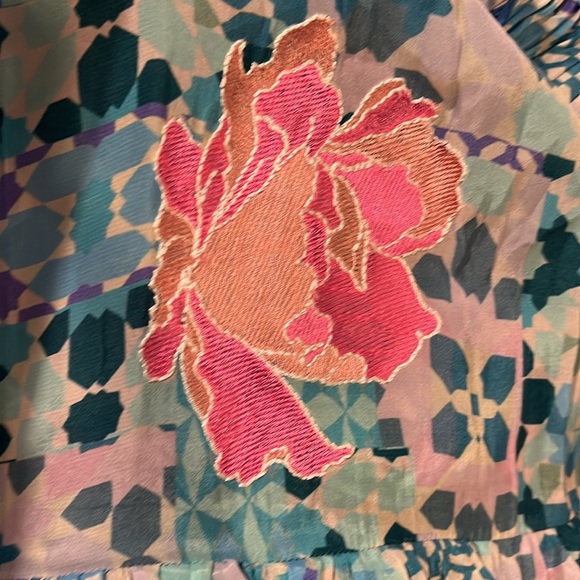 Taj by Sabrina Crippa blue floral embroidered dress NWT - Picture 5 of 7